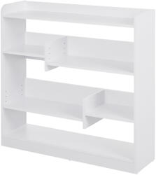 HOMCOM Bibliotecă etajeră Mobilier de Depozitare dim. 90L x 24l x 91H cm 4 Niveluri 3 Panouri din Spate Plăci din Particule Alb | Aosom Romania (836-142WT) Biblioteca