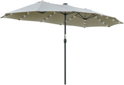 Outsunny Ombrellone da Giardino 4.5m con 48 LED a Energia Solare e Manovella | Aosom Romania (84D-178LG)