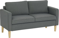 HOMCOM Canapea Modernă de 2 Locuri cu 2 Perne Detașabile, Spațiu de Depozitare și Picioare din Lemn, 140x63x79 cm, Gri | Aosom Romania (83B-130V02GY) Canapea