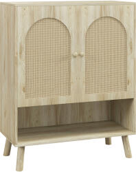 HOMCOM Dulap de depozitare Boho cu uși decorative din ratan | Aosom Romania (839-912V00AK) Bufet