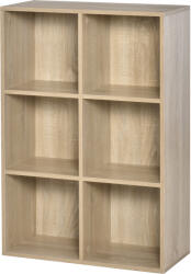 HOMCOM Bibliotecă Modernă cu 6 Cuburi, 65.5x30x97.5 cm, Culoare Stejar | Aosom Romania (836-369AK) Biblioteca