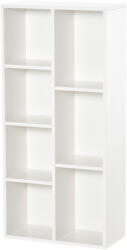 HOMCOM Bibliotecă din Lem Stil Vintage Cubica cu 7 Suporturi Diferite din MDF pentru Casă și Birou, 50x24x106 cm, Alb | Aosom Romania (836-367WT) Biblioteca
