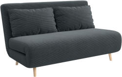 HOMCOM Canapea extensibilă, pat pentru oaspeți, spătar reglabil în 3 poziții, aspect corduroy, până la 120 kg, 141 x 90 x 81 cm, Gri închis | Aosom Romania (839-902V00CG) Canapea