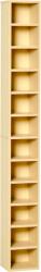 HOMCOM Dulap Biblioteca Suport CD-uri cu 12 Rafturi pentru 204 CD-uri, Raft Biblioteca din MDF si PAL, 21x20x175 cm, Lemn natural (833-135) Biblioteca