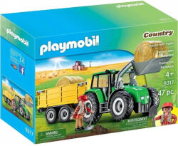 Playmobil - Tractor cu remorca si incarcator frontal (PM9317) - roua