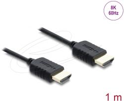 Delock Cablu HDMI coaxial de mare viteză 8K 60 Hz 48 Gbps cu înveliș împletit 1 m