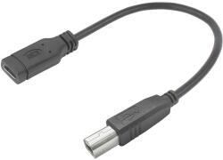 ACT USB Type-C femelă către USB-B 2.0 cablu adaptor pentru imprimantă 0.2m Negru AC7462 (AC7462)