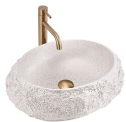 Rea Mika Beige 50x38 cm pultra ültethető kőhatású mosdó, bézs REA-U4332 (REA-U4332)