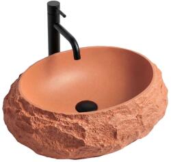Rea Mika Terracotta 50x38 cm pultra ültethető kőhatású mosdó, narancssárga REA-U7349 (REA-U7349)