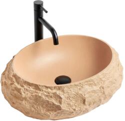 Rea Mika Light Terracotta 50x38 cm pultra ültethető kőhatású mosdó, bézs REA-U7348 (REA-U7348)