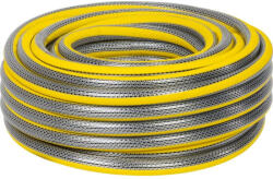 Strend Pro Kerti locsolótömlő, Strend Pro Garden Anti-torsion Plus, sárga/szürke, 1/2", 25 m, 30 bar, többrétegű PVC, UV-álló, csavarodásmentes (TC2560017)