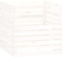 vidaXL Fehér Tömör Fenyőfa Komposztáló 80 x 80 x 78 cm