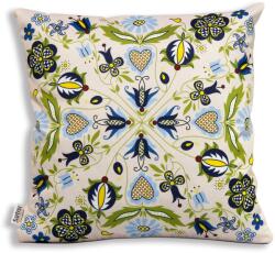 Sartrix Díszpárna, Sartrix, Kashub folk, virágok, bézs, 40x40cm (Pod-Folk-Kasz-Ser-Bez)