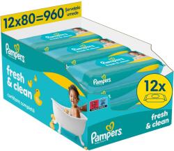 Pampers Fresh Clean nedves törlőkendő, 12 csomag x 80 törlőkendő, 960 db