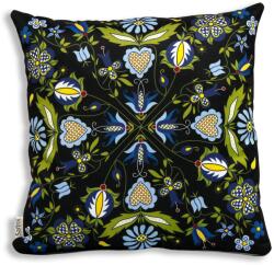 Sartrix népi díszpárna, 40x40cm, fekete, kasub motívumokkal (Pod-Folk-Kasz-Ser-Cza)