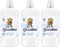 Coccolino 3 db-os Mosodai kondicionáló készlet Coccolino Sensitive Soft 1, 45L 58 Mosások, hosszan tartó frissesség, puhább ruhák, vasalást könnyít, gyűrődés kialakulását megelőzi, finom textilápoló, csökkentet