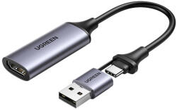 UGREEN CM489 HDMI digitális rögzítő kártya, 4K 60Hz, USB + USB-C (40189)