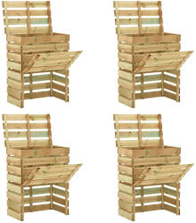 vidaXL 4 db Lécezett Impregnált Fenyőfa Kerti Komposztáló 80x50x100 cm