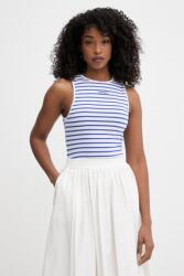 Twinset top női pamut elasztánnal - kék S