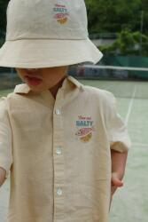 Konges Sløjd gyerek vászon ing FRANZEN SS LINEN SHIRT - bézs 110-116