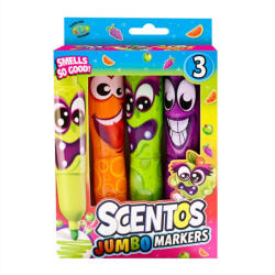 Scentos Széles hegyű illatos filctoll, jumbo - 3 db-os - narancs, lila, zöld (10498)