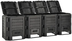 vidaXL Fekete Kerti Komposztáló 1600 L