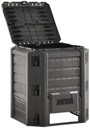 vidaXL Fekete Kerti Komposztáló 380 L