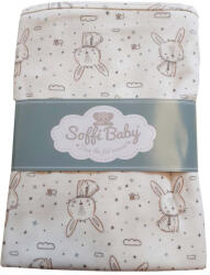 Soffi Baby Baby takaró pamut dupla nyuszik barna 80x100cm - babycenter-online