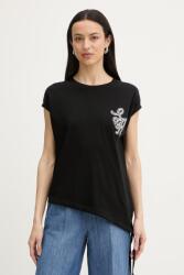 Silvian Heach női pamut póló WABAK - fekete S