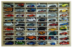 Kruzzel fábol készült játéktároló polc autóknak 54 rekeszes 21998 (5900779943902)