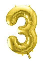 Party Deco Fólia Lufi 3-AS Szám Arany