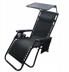 ModernHOME fekete fém nyugágy (ZRL009-R BLACK)