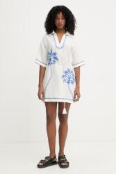 TWINSET nyári ruha lenvászonnal - bézs L - answear - 96 990 Ft