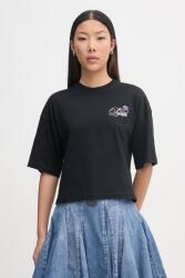 Diesel crop top női pamut T-CROPYN - fekete M