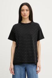 Silvian Heach t-shirt női pamut elasztánnal SEDIBANA - fekete M