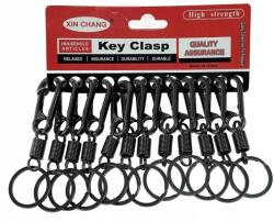  Fém Karabiner Rugós Medál Ezüst Kulcstartó (60368)