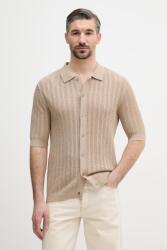 Mos Mosh férfi pamut ing Dario - bézs XL