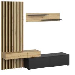 Halmar Sidiro nappali bútorfal, artisan tölgy / fekete