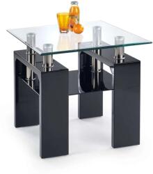 Halmar Diana III dohányzóasztal, átlátszó / fekete