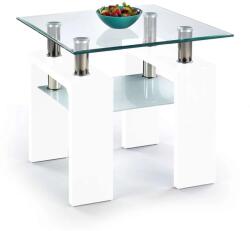 Halmar Diana III dohányzóasztal, átlátszó / fehér