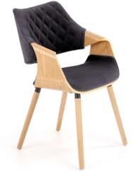 Halmar Lacy étkezőszék, fekete / természetes fa