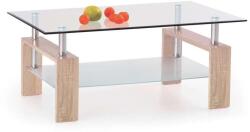 Halmar Diana II dohányzóasztal, átlátszó / sonoma tölgy