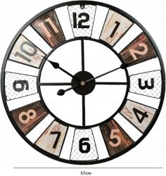  Rusztikus fém falióra 60 cm csendes nappaliba