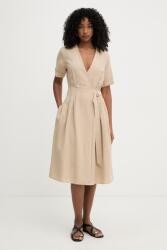 TWINSET átlapolós lenvászon ruha - bézs 42