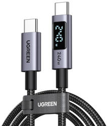 UGREEN 65866 USB kábel, USB-C - USB-C, (1méter 240W), szürke (Gyorstöltő)