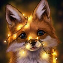 GALAXIA Festés Számok Alapján Kerettel Festmények Számok szerint Vászonkép 40x40 (Dla dzieci i dorosłych lis lisek kot kotek)