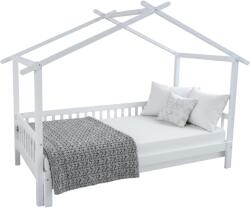 TEMPO KONDELA Pat Montessori cu pat suplimentar, alb, 90x200, KESIO