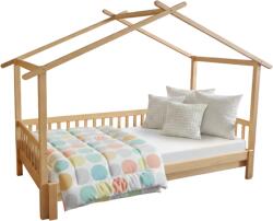 TEMPO KONDELA Pat Montessori cu pat suplimentar, natural, 90x200, KESIO