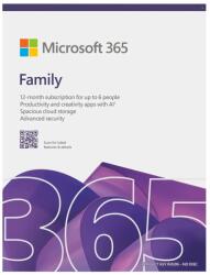 Microsoft 365 Family, angol, EuroZone, 1 éves előfizetés, média nincs, FY25H2 (EP2-32335)