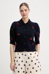 Stine Goya női kardigán gyapjú hozzáadásával - sötétkék M